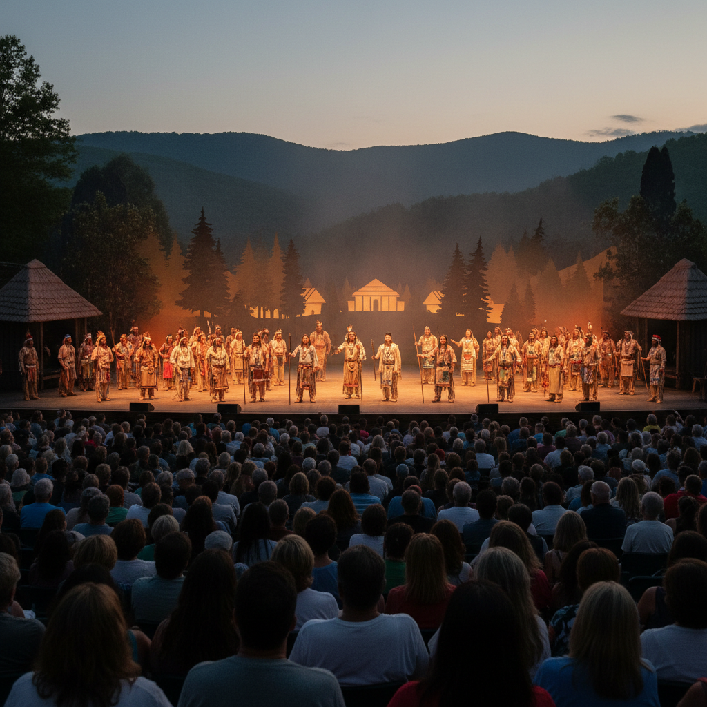 Photograph representing Unto These Hills: The Story Behind Cherokee NC's Legendary Outdoor Drama