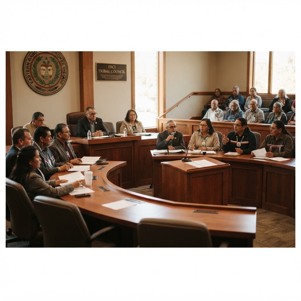 Photograph representing EBCI Tribal Council: Government Structure of the Eastern Band of Cherokee Indians